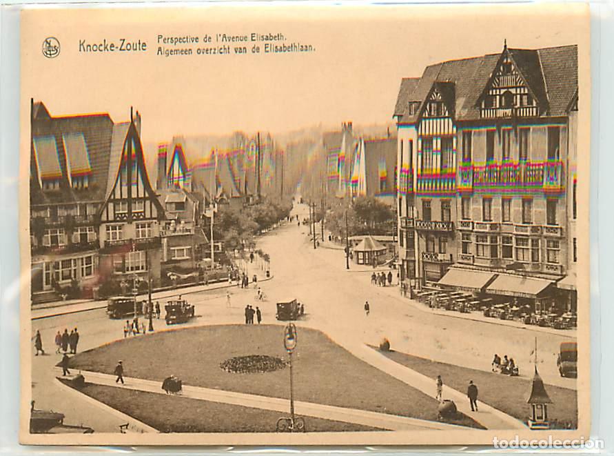 Postkarten: Belgique - Knocke - Perspective sur l'Avenue Elisabeth - Anim&eacute;e - Automobiles - Etat carte qui comme