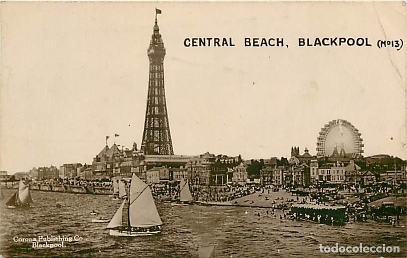 Postcards: Pays - Royaume-Uni - Blackpool - Central Beach - Anim&eacute;e - Voilier - CPA - Voir Scans Recto-Verso