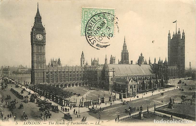 Postcards: Pays - Royaume-Uni - London - Londres - The Houses of Parliament - Anim&eacute;e - CPA - Oblit&eacute;ration ronde