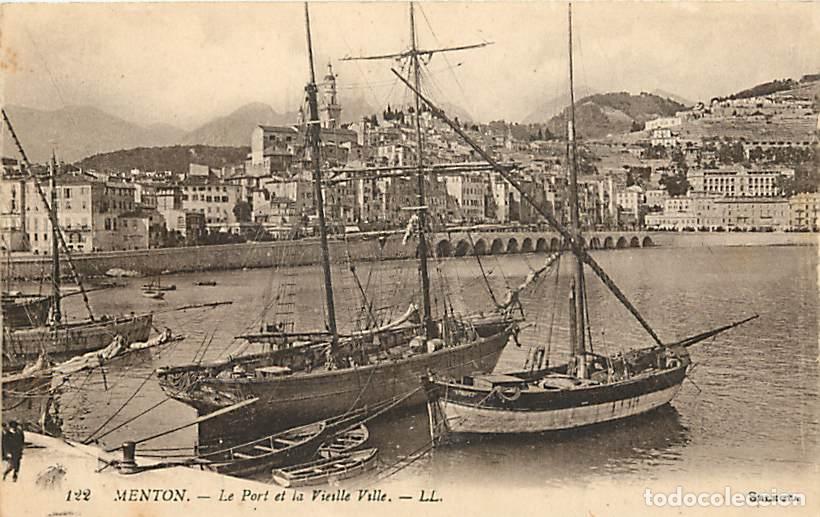 Postais: France - 06 - Menton - Le Port et la Vieille Ville - Anim&eacute;e - Bateaux - Voiliers - CPA - Oblit&eacute;ratio