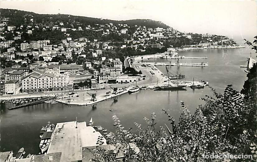 Postais: France - 06 - Nice - Entr&eacute;e du Port et le Mont Boron - CPSM format CPA - Oblit&eacute;ration ronde de 1955