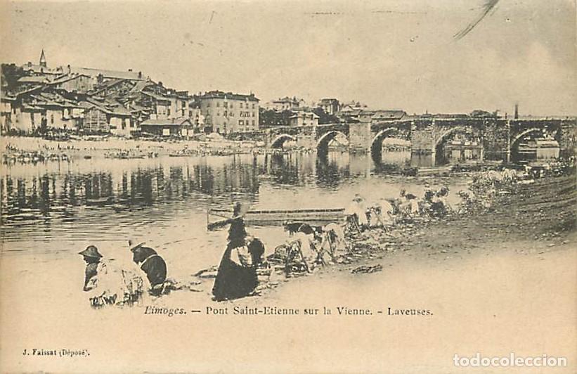 Cartes Postales: France - 87 - Limoges - Pont Saint-Etienne sur la Vienne - Laveuses - Anim&eacute;e - Pr&eacute;curseur - Carte Ne