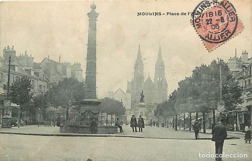 Postcards: France - 03 - Moulins - Place de l'Allier - Anim&eacute;e - Correspondance - CPA - Oblit&eacute;ration ronde de 19