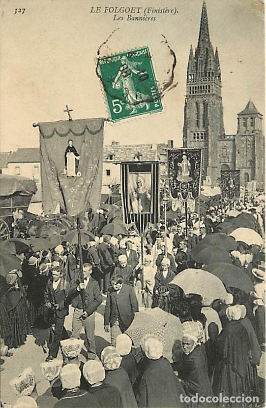 Cartoline: France - 29 - Le Folgoet - Les Banni&egrave;res - Anim&eacute;e - Procession Religieuse - CPA - Oblit&eacute;ration ronde