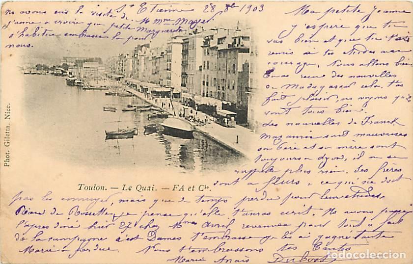 Postkarten: France - 83 - Toulon - Le Quai - Fa et Cie - Pr&eacute;curseur - CPA - Oblit&eacute;ration ronde de 1903 - Voir Sc
