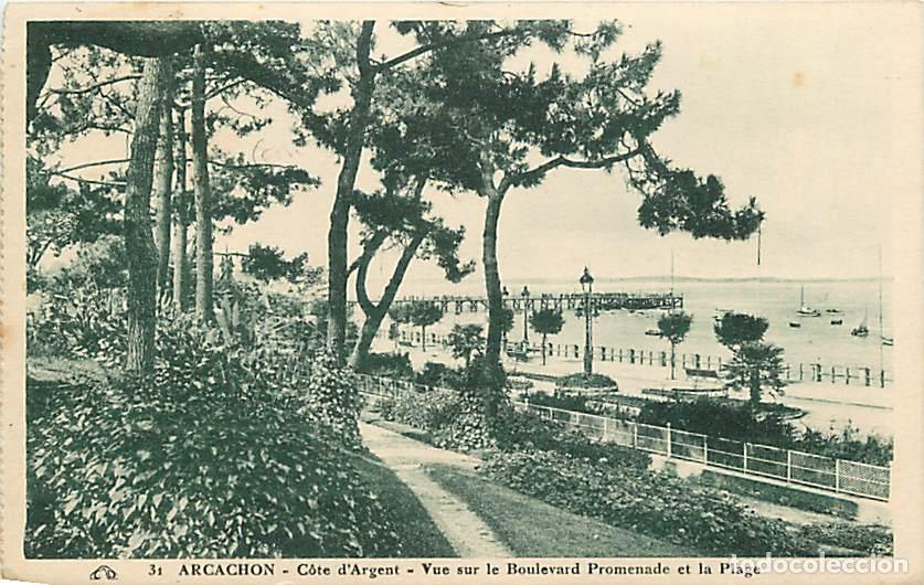 Postales: France - 33 - Arcachon - Vue sur le Boulevard Promenade et la Plage - Correspondance - CPA - Oblit&eacute;r