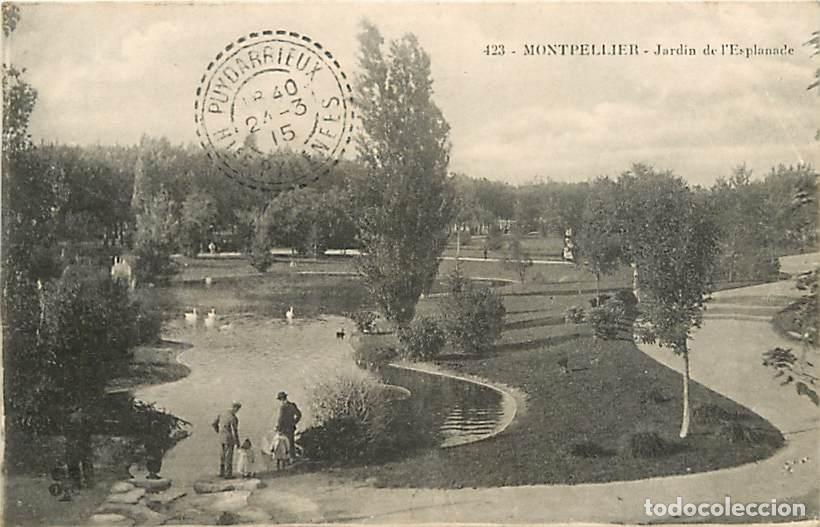 Postcards: France - 34 - Montpellier - Jardin de l'Esplanade - Anim&eacute;e - Correspondance - CPA - Oblit&eacute;ration ron