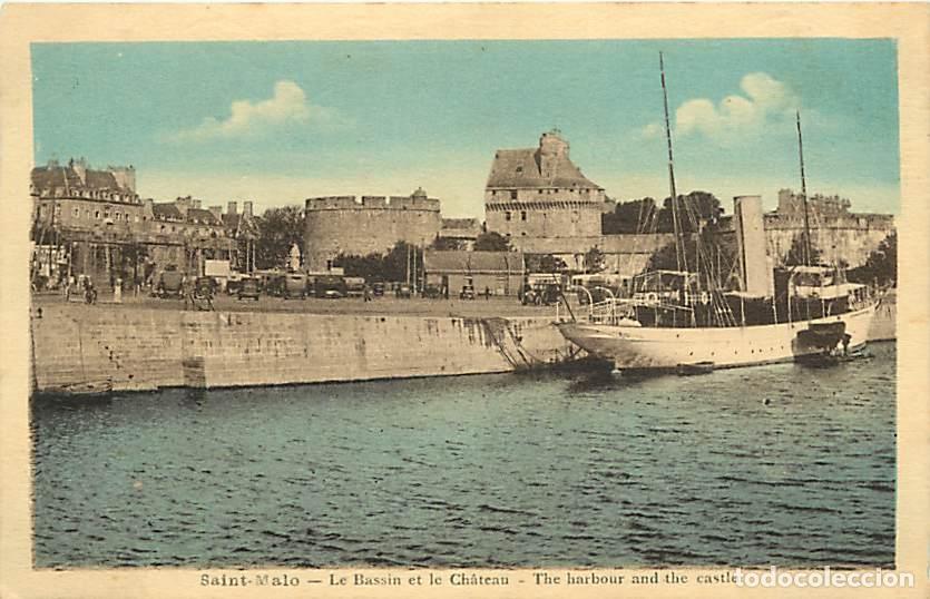 Postcards: France - 35 - Saint Malo - Le Bassin et le Ch&acirc;teau - Coloris&eacute;e - Bateaux - Correspondance - CPA - Vo