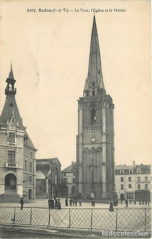 Postales: France - 35 - Redon - La Tour, l'Eglise et la Mairie - Correspondance - CPA - Voir Scans Recto-Verso