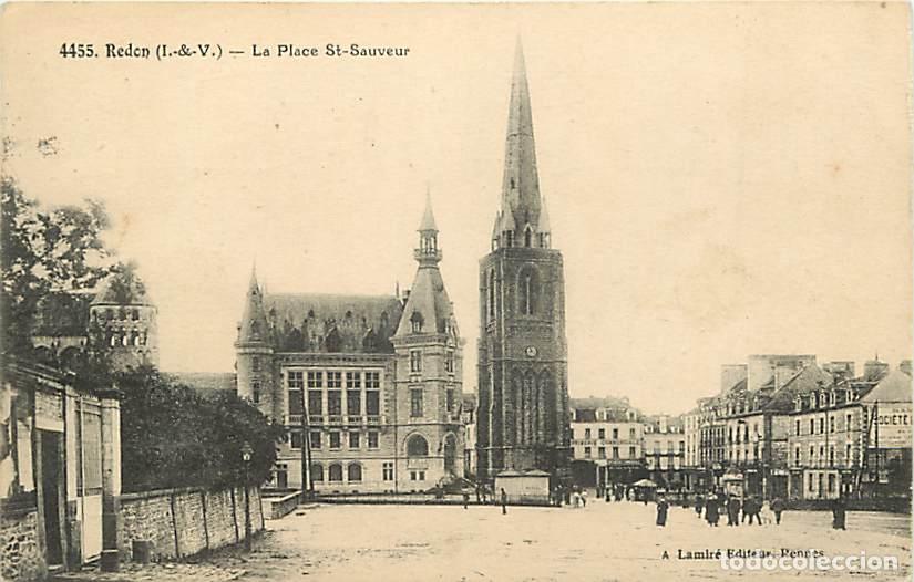 Postales: France - 35 - Redon - La Place St-Sauveur - CPA - Oblit&eacute;ration ronde de 1923 - Voir Scans Recto-Vers