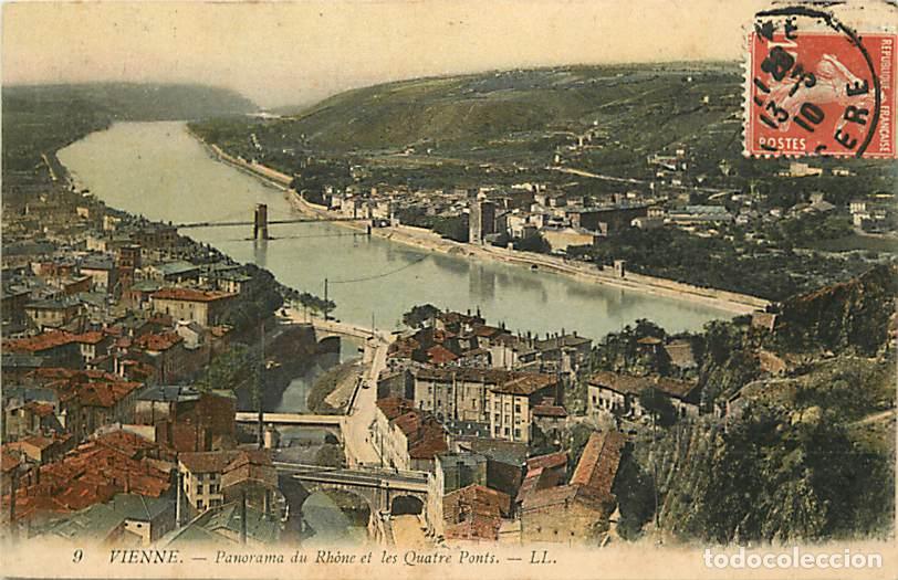 Postcards: France - 38 - Vienne - Panorama du Rhone et les Quatre Ponts - Coloris&eacute;e - Correspondance - CPA - Ob