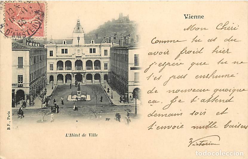 Postcards: France - 38 - Vienne - L'H&ocirc;tel de Ville - Anim&eacute;e - Pr&eacute;curseur - Correspondance - CPA - Oblit&eacute;ration