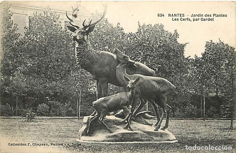 Postales: France - 44 - Nantes - Jardin des Plantes - Les Cerfs, par Gardet - Art Statue - CPA - Oblit&eacute;ration