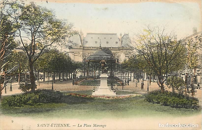 Postais: France - 42 - Saint Etienne - La Place Marengo - Coloris&eacute;e - Correspondance - CPA - Oblit&eacute;ration ron