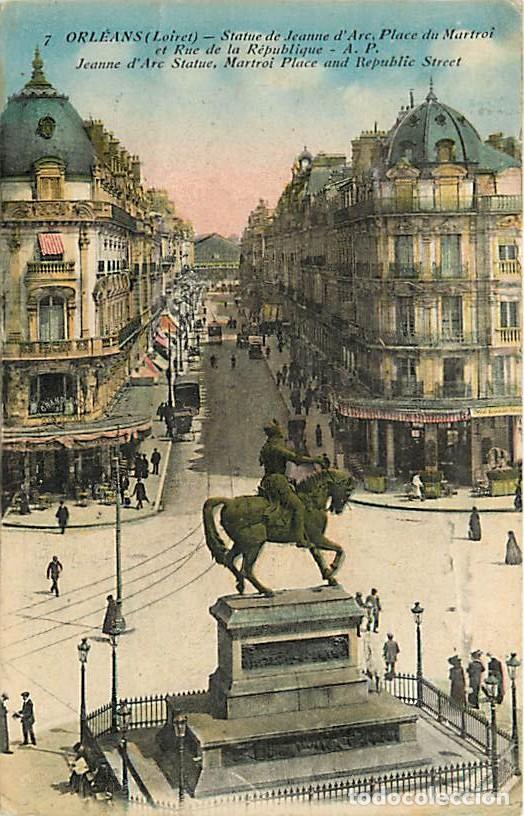 Cartoline: France - 45 - Orl&eacute;ans - Place du Martroi - Statue de Jeanne d'Arc - Coloris&eacute;e - CPA - Oblit&eacute;ration r