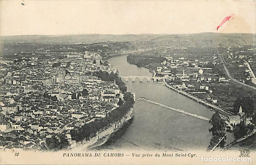 Postcards: France - 46 - Cahors - Vue G&eacute;n&eacute;rale a&eacute;rienne - Vue prise du Mont Sainl-Cyr - Correspondance - CPA -