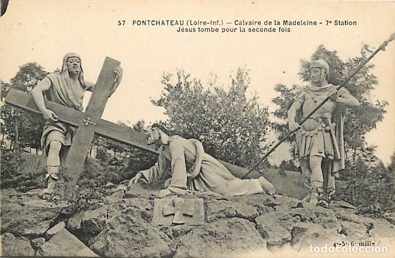 Postcards: France - 44 - Pontchateau - Calvaire de la Madeleine - 7e Station - J&eacute;sus tombe pour la seconde fois