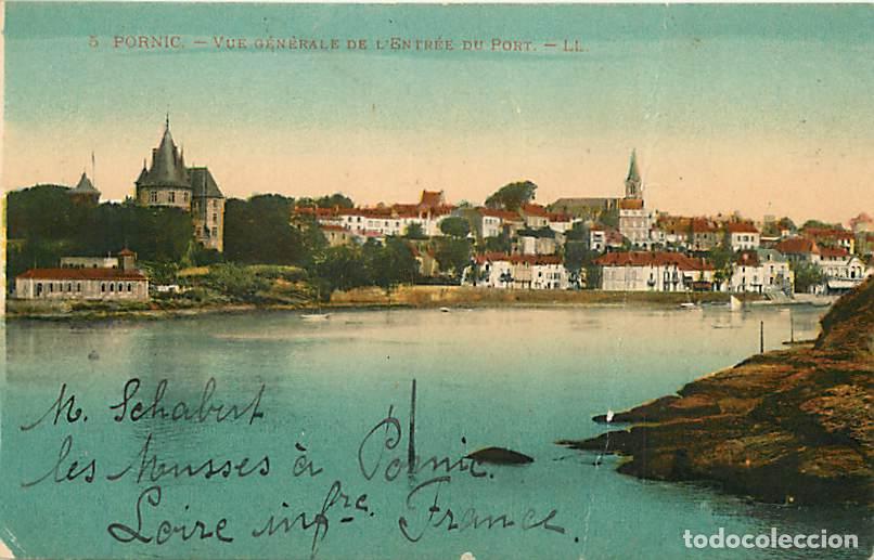 Cartoline: France - 44 - Pornic - Vue G&eacute;n&eacute;rale de l'entr&eacute;e du Port - Coloris&eacute;e - CPA - Etat gros pli visible -