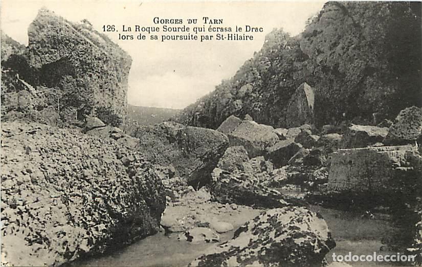 Postais: France - 48 - Les Gorges du Tarn - La Roque Sourde qui &eacute;crasa le Drac lors de sa poursuite par St-Hi