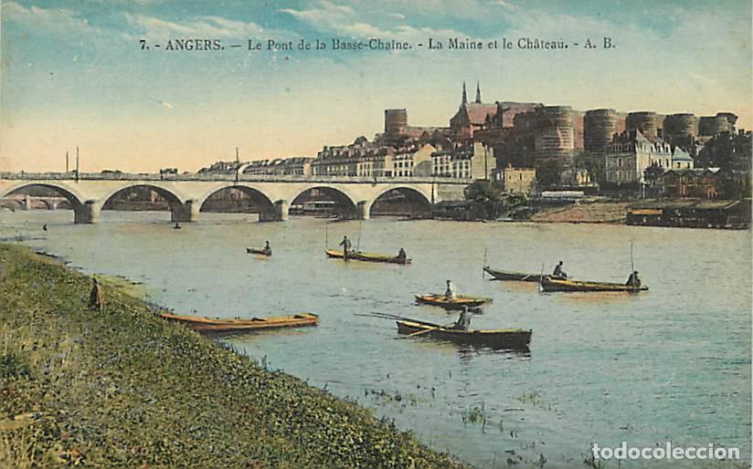 Postais: France - 49 - Angers - Le pont de la Basse Chaine- Le Maine et le Ch&acirc;teau - Anim&eacute;e - Coloris&eacute;e - CPA