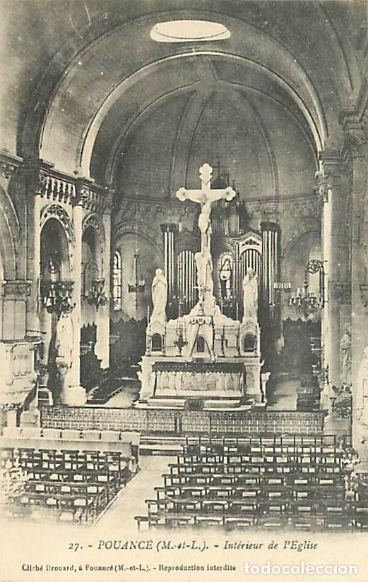 Postales: France - 49 - Pouanc&eacute; - Int&eacute;rieur de l'&eacute;glise - CPA - Oblit&eacute;ration ronde de 1924 - Voir Scans Recto-