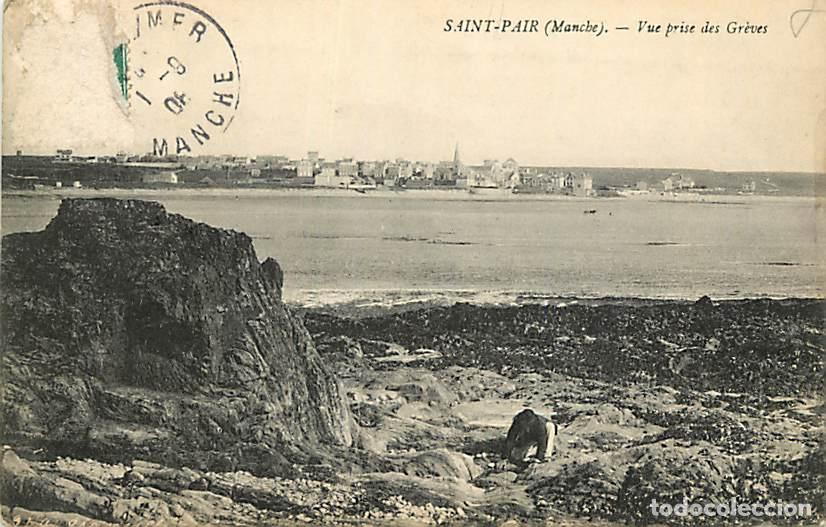 Postales: France - 50 - Saint Pair sur Mer - Vue prise des Gr&egrave;ves - Anim&eacute;e - CPA - Oblit&eacute;ration ronde de 1908