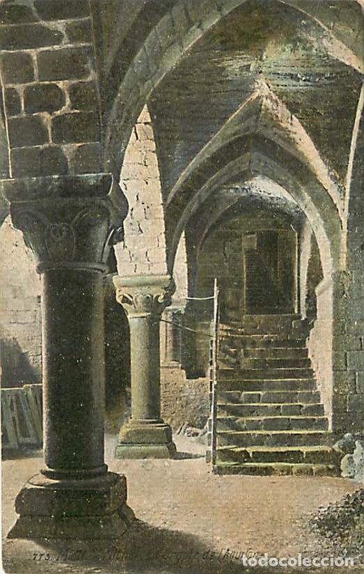 Postales: France - 50 - Le Mont Saint Michel - La Crypte de l'Aquilon - Coloris&eacute;e - Edition Chocolat Louit - C