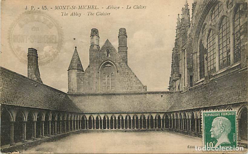 Postales: France - 50 - Le Mont Saint Michel - Abbaye - Le Cloitre - CPA - Oblit&eacute;ration ronde de 1924 - Voir S