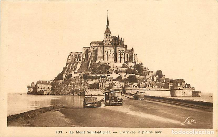 Postales: France - 50 - Le Mont Saint Michel - L'Arriv&eacute;e &agrave; pleine mer - Anim&eacute;e - Automobiles - CPA - Carte Neu