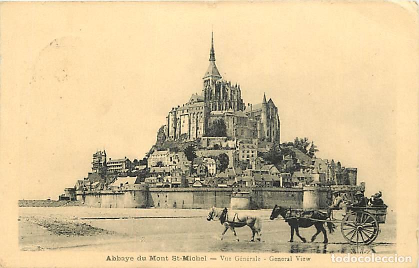 Postkarten: France - 50 - Le Mont Saint Michel - Vue G&eacute;n&eacute;rale - Attelage de Chevaux - Anim&eacute;e - CPA - Oblit&eacute;ratio