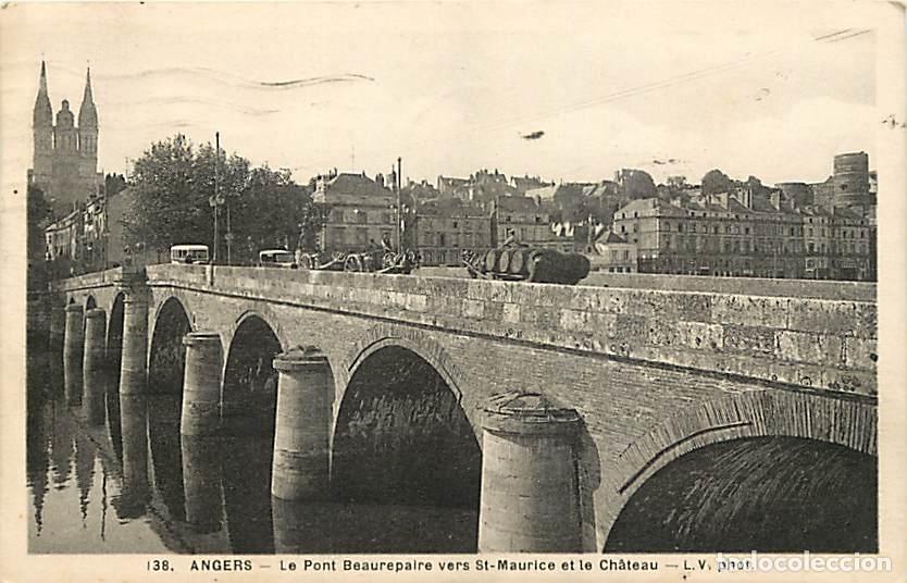 Postkarten: France - 49 - Angers - Le Pont Beaurepaire vers St-Maurice et le Ch&acirc;teau - Anim&eacute;e - CPA - Oblit&eacute;rati