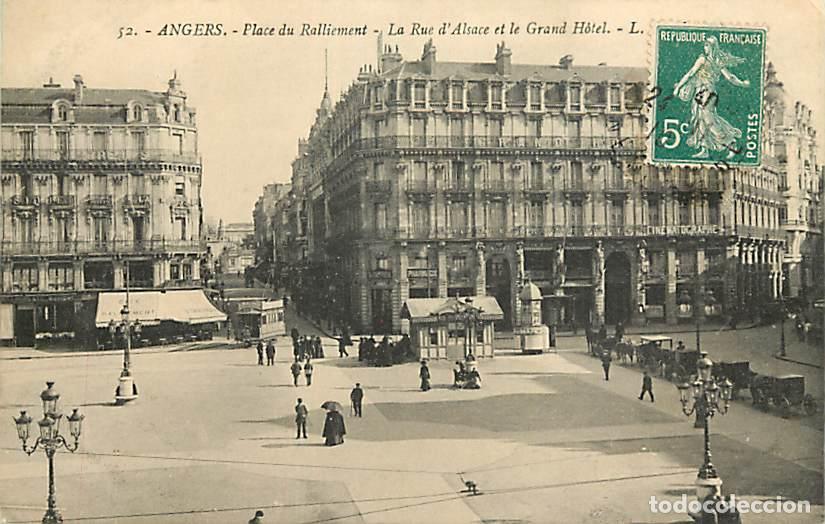 Postkarten: France - 49 - Angers - Place du Ralliement - La Rue d'Alsace et le Grand H&ocirc;tel - Anim&eacute;e - CPA - Obli
