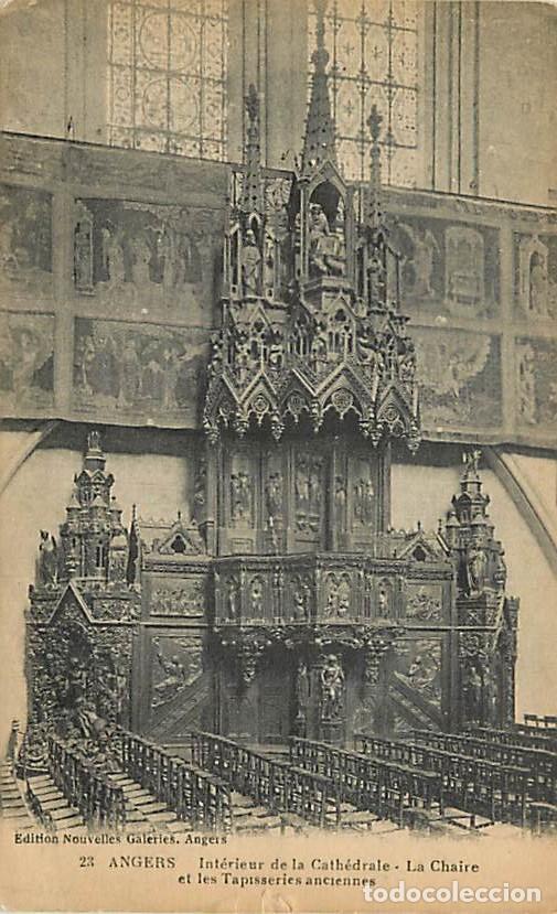 Cartoline: France - 49 - Angers - Int&eacute;rieur de la Cath&eacute;drale - La Chaire et les Tapisseries anciennes - CPA - E