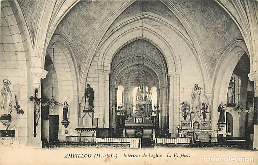 Cartes Postales: France - 49 - Ambillou - Int&eacute;rieur de l'&eacute;glise - CPA - Etat froissure visible - Voir Scans Recto-Ver