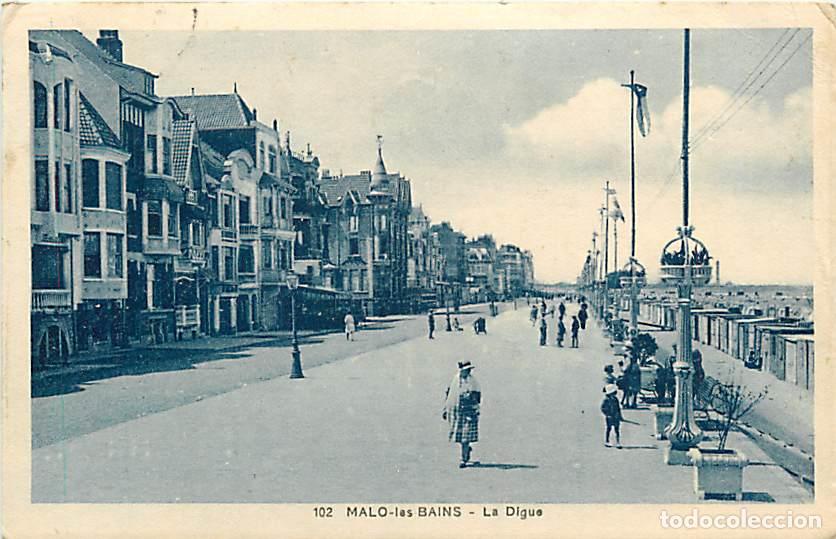 Cartes Postales: France - 59 - Malo les Bains - La Digue - Anim&eacute;e - CPA - Oblit&eacute;ration ronde de 1932 - Voir Scans Rec