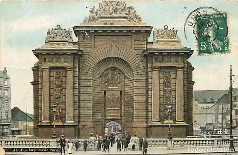 Cartes Postales: France - 59 - Lille - Porte de Paris - Anim&eacute;e - Coloris&eacute;e - CPA - Oblit&eacute;ration ronde de 1907 - Voir