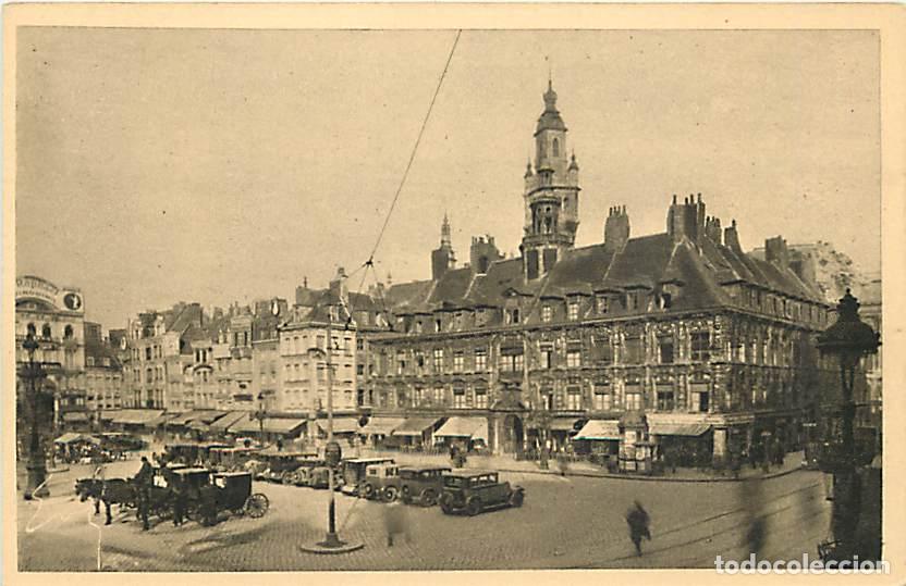 Cartes Postales: France - 59 - Lille - Grand'Place c&ocirc;t&eacute; gauche - Anim&eacute;e - Automobiles - CPA - Voir Scans Recto-Verso