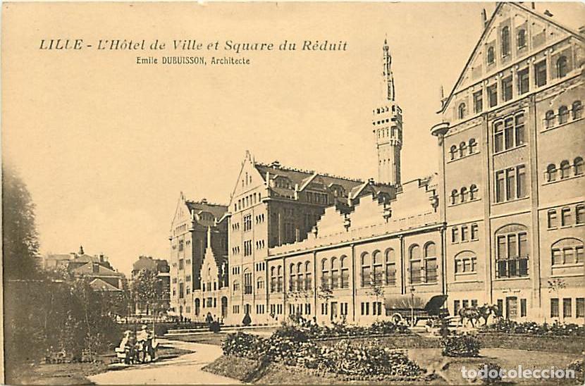 Cartes Postales: France - 59 - Lille - L'H&ocirc;tel de Ville et Square du R&eacute;duit - Anim&eacute;e - Correspondance - CPA - Voir Sc