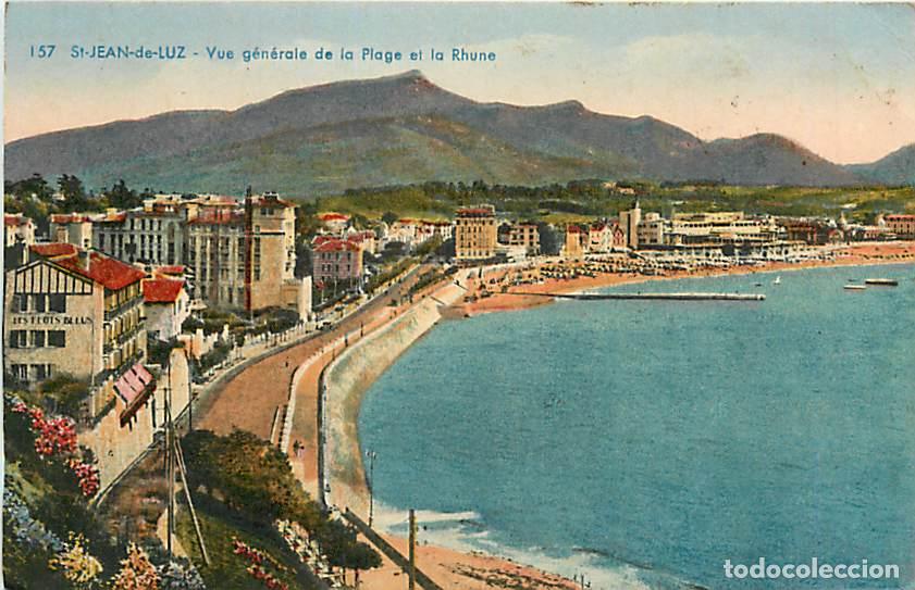 Cartes Postales: France - 64 - Saint Jean de Luz - Vue g&eacute;n&eacute;rale de la Plage et la Rhune - Coloris&eacute;e - CPA - Oblit&eacute;rat