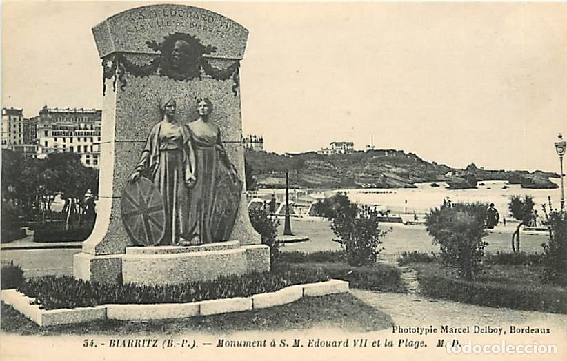 Cartes Postales: France - 64 - Biarritz - Monument &agrave; S. M. Edouard VII et la Plage - CPA - Voir Scans Recto-Verso