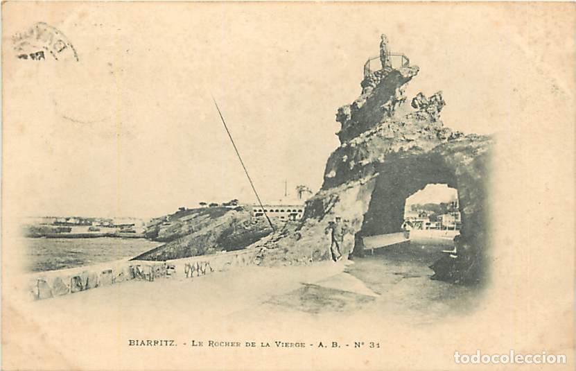 Postkarten: France - 64 - Biarritz - Le Rocher de la Vierge - Pr&eacute;curseur - Anim&eacute;e - CPA - Oblit&eacute;ration ronde de