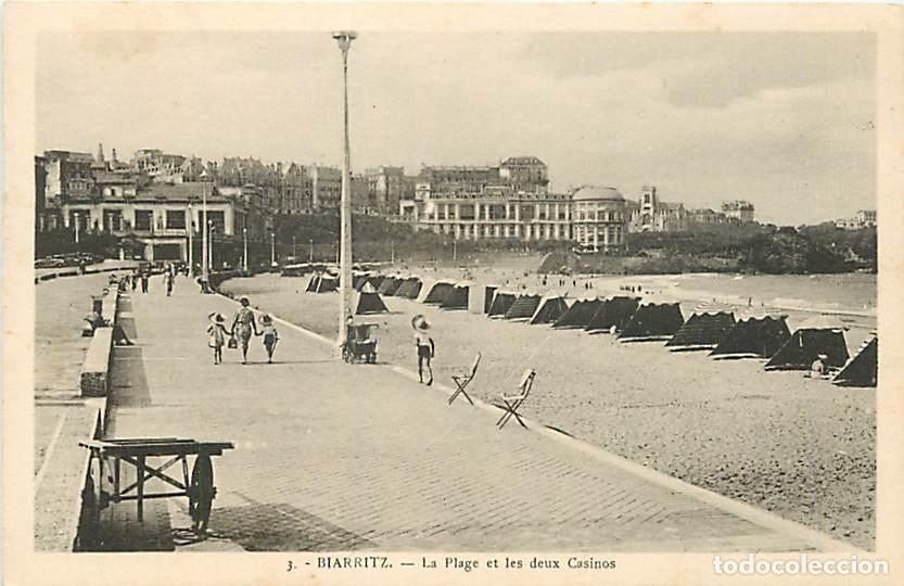 Postales: France - 64 - Biarritz - La Plage et les deux Casinos - Anim&eacute;e - CPA - Voir Scans Recto-Verso