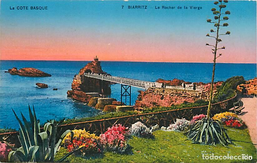 Postales: France - 64 - Biarritz - Le Rocher de la Vierge - Coloris&eacute;e - CPA - Voir Scans Recto-Verso
