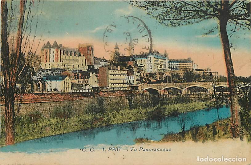 Postales: France - 64 - Pau - Vue Panoramique - Coloris&eacute;e - CPA - Oblit&eacute;ration ronde de 1923 - Voir Scans Rect