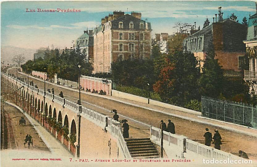 Postales: France - 64 - Pau - Avenue L&eacute;on-Say et Boulevard des Pyr&eacute;n&eacute;es - Coloris&eacute;e - CPA - Voir Scans Recto-V