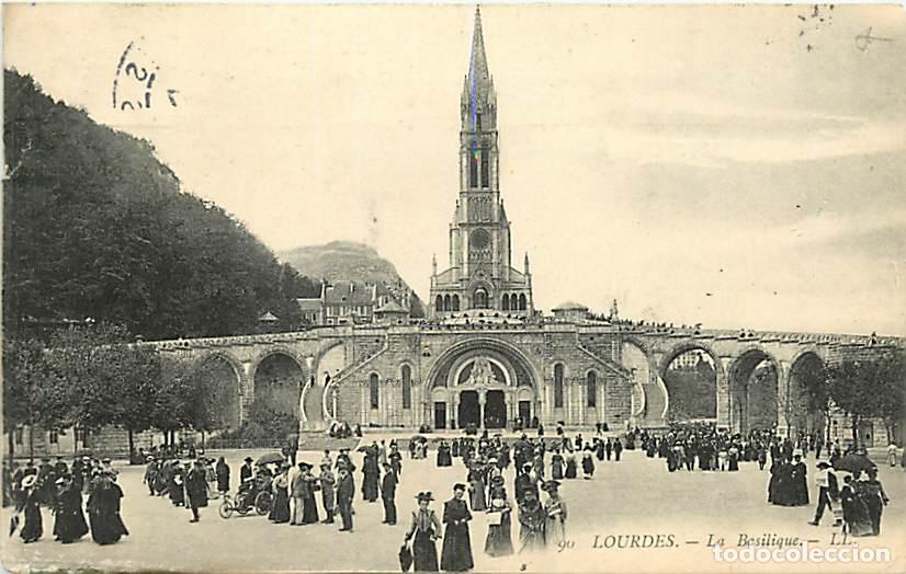 Postales: France - 65 - Lourdes - La Basilique - Anim&eacute;e - CPA - Oblit&eacute;ration ronde de 1906 - Voir Scans Recto-
