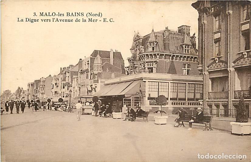 Postkarten: France - 59 - Malo les Bains - La Digue vers l'Avenue de la Mer - Anim&eacute;e - CPA - Voir Scans Recto-Ve