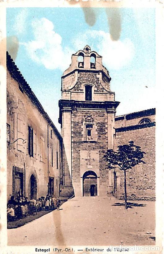 Postkarten: France - 66 - Estagel - Ext&eacute;rieur de l'Eglise - Anim&eacute;e - CPA - Voir Scans Recto-Verso