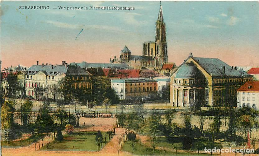 Postkarten: France - 67 - Strasbourg - Vue prise de la Place de la R&eacute;publique - Coloris&eacute;e - Correspondance - CPA