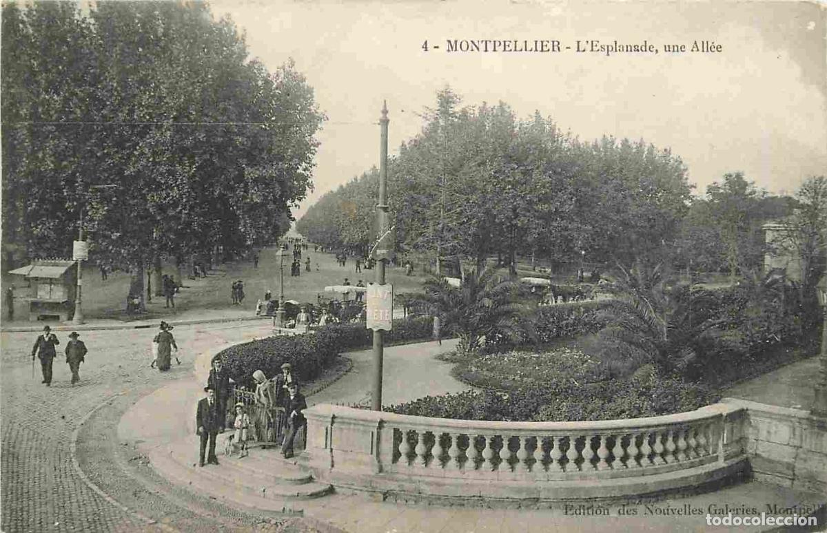 Postkarten: France - 34 - Montpellier - L'Esplanade - une All&eacute;e - Anim&eacute;e - Correspondance - CPA - Voyag&eacute;e en 191
